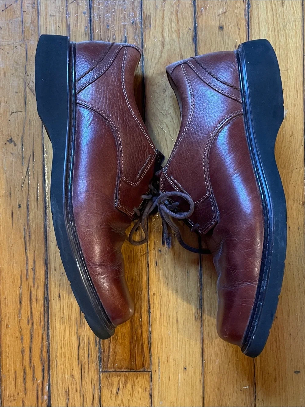 Vintage Unlabeled Men's Brown Leather Lace-Up Oxford Dress Shoes Mens Size 11